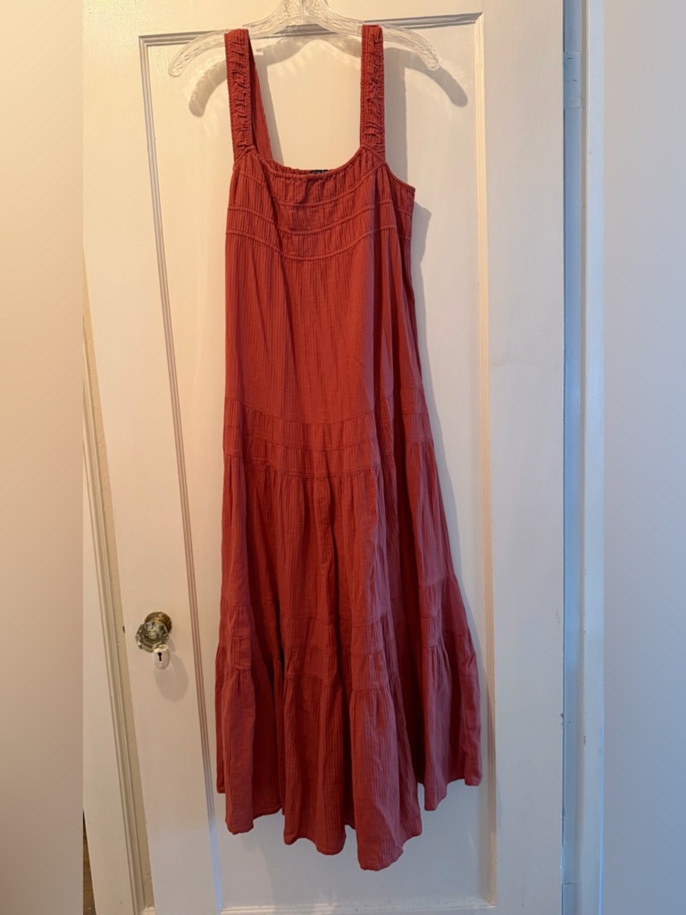 J. Crew Tiered Maxi Dress-Style Skirt in Warm Rust